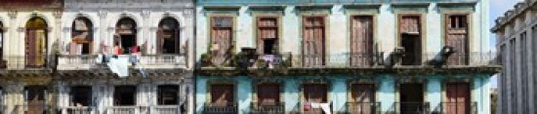 Low angle view of buildings Havana Cuba Canvas Art - Panoramic Images (22 x 5)