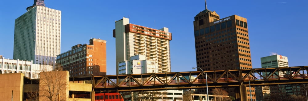 Low angle view of buildings Memphis Tennessee USA Canvas Art - Panoramic Images (36 x 12)