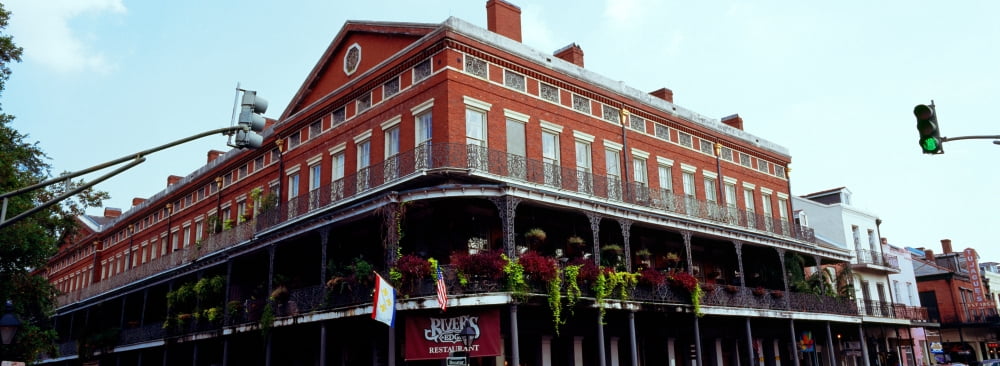 Low angle view of buildings Riverwalk Area New Orleans Louisiana USA Canvas Art - Panoramic Images (27 x 9)