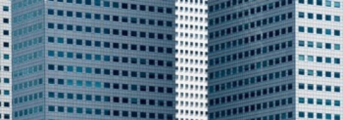 Low angle view of buildings Singapore Canvas Art - Panoramic Images (18 x 7)