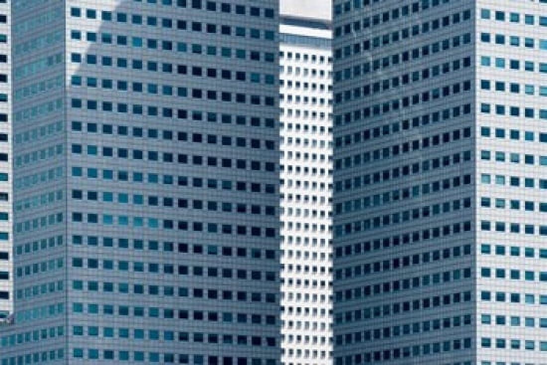 Low angle view of buildings Singapore Canvas Art - Panoramic Images (36 x 24)