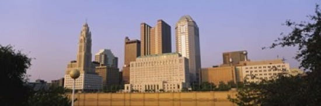 Low angle view of buildings in a city Scioto River Columbus Ohio USA Canvas Art - Panoramic Images (18 x 6)