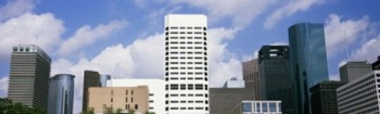 Low angle view of buildings in a city Wedge Tower ExxonMobil Building Chevron Building Houston Texas USA Canvas Art - Panoramic Images (38 x 12)