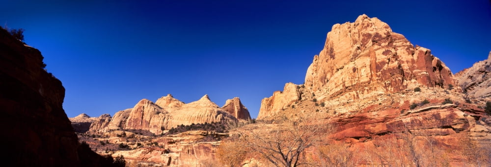 Low angle view of cliff in Capitol Reef National Park Utah USA Canvas Art - Panoramic Images (36 x 12)