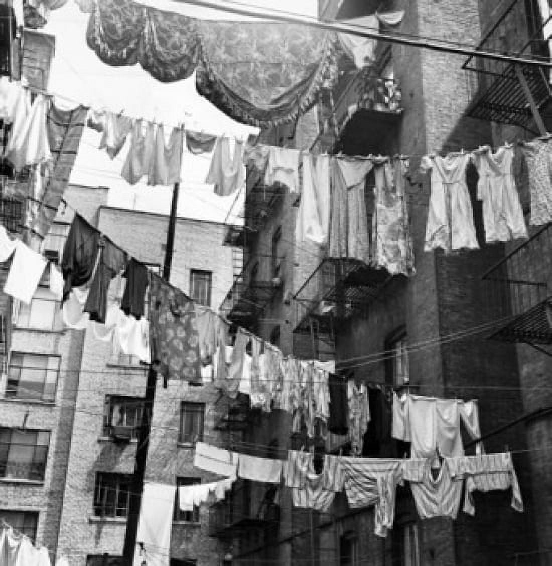 Low angle view of clothes drying on clothesline Canvas Art - (18 x 24)