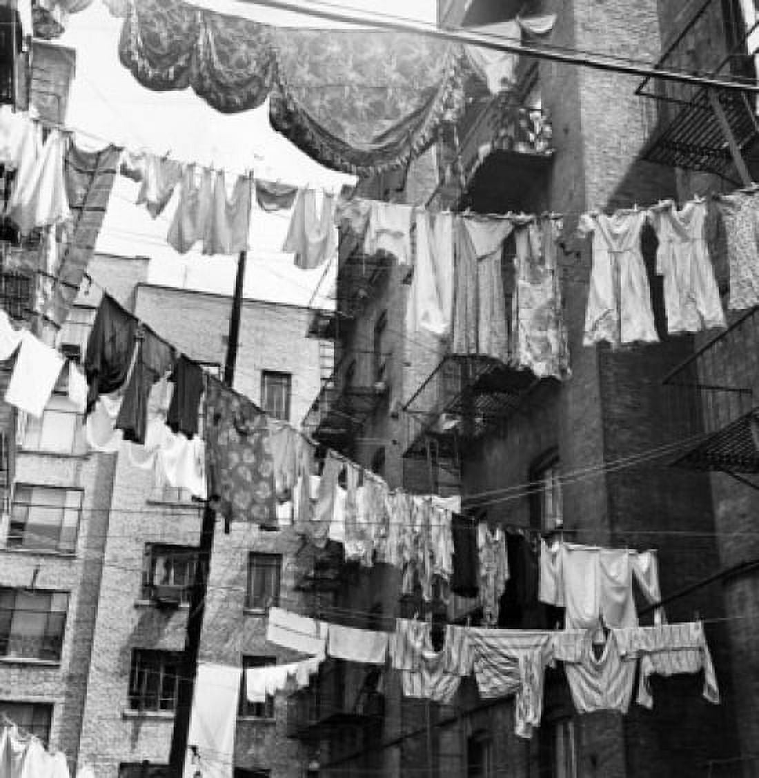 Low angle view of clothes drying on clothesline Canvas Art - (24 x 36)