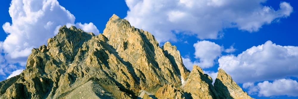 Low angle view of clouds over mountain peak Exum Ridge Grand Teton National Park Wyoming USA Canvas Art - Panoramic Images (12 x 36)