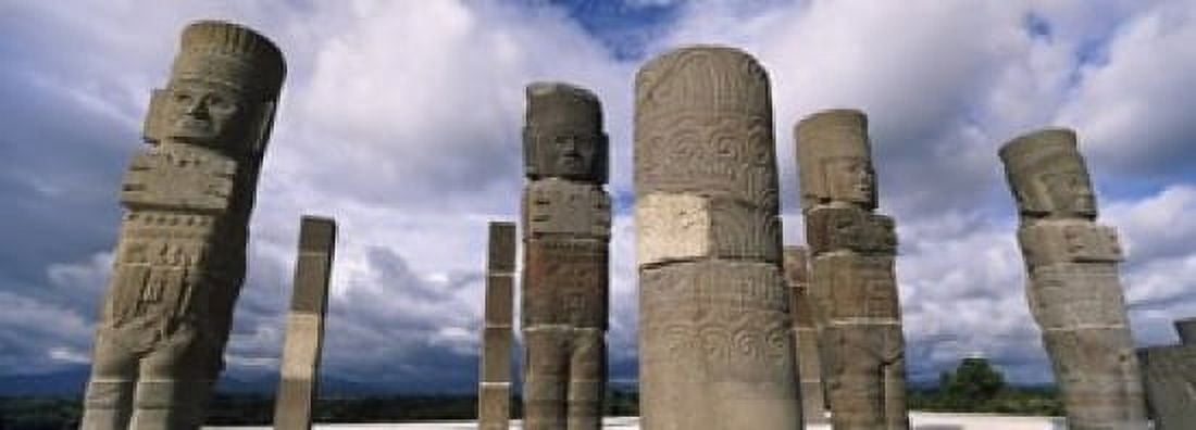 Low angle view of clouds over statues Atlantes Statues Temple of Quetzalcoatl Tula Hidalgo State Mexico Canvas Art - Panoramic Images (36 x 13)