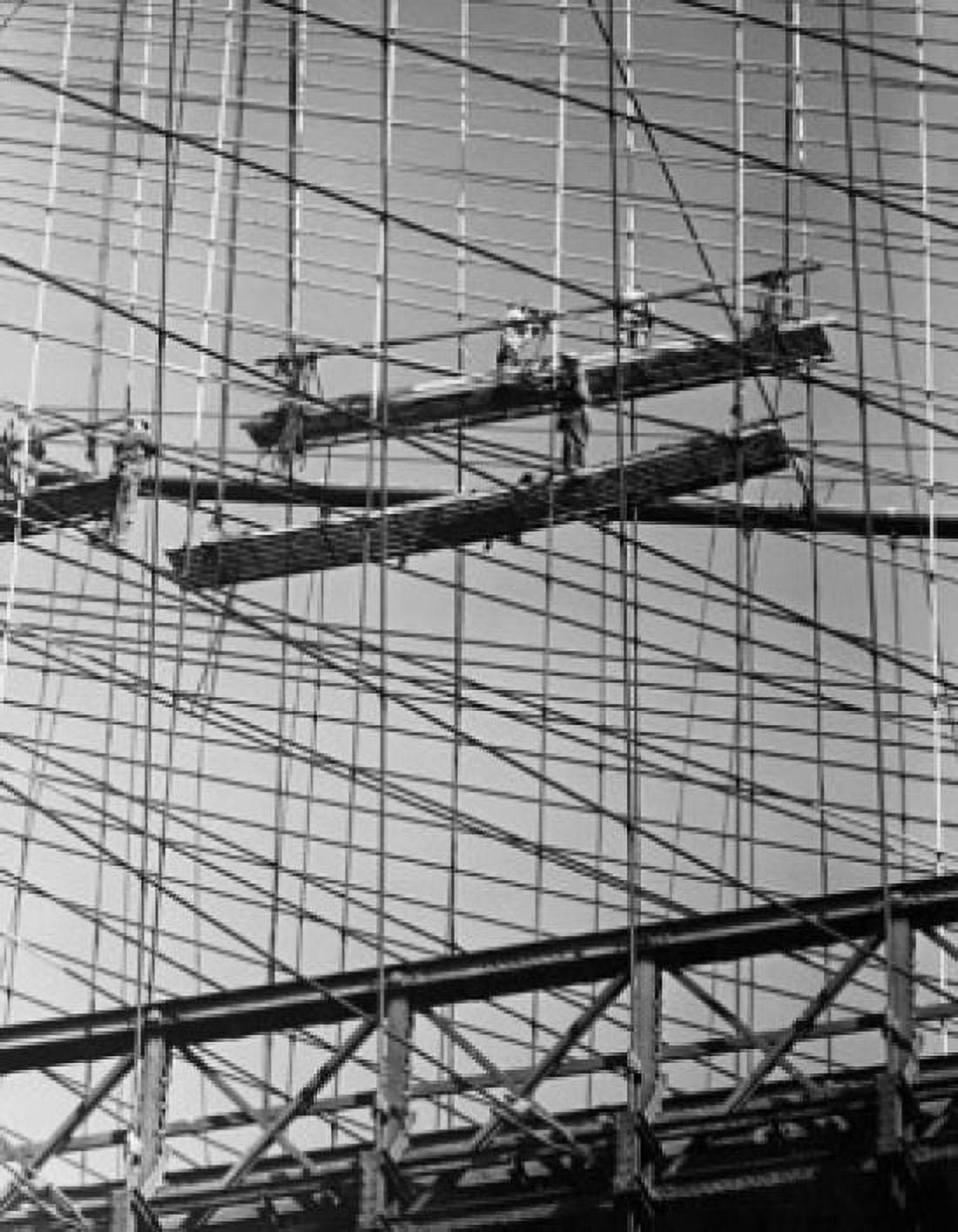 Low angle view of construction workers working at a construction site Canvas Art - (18 x 24)