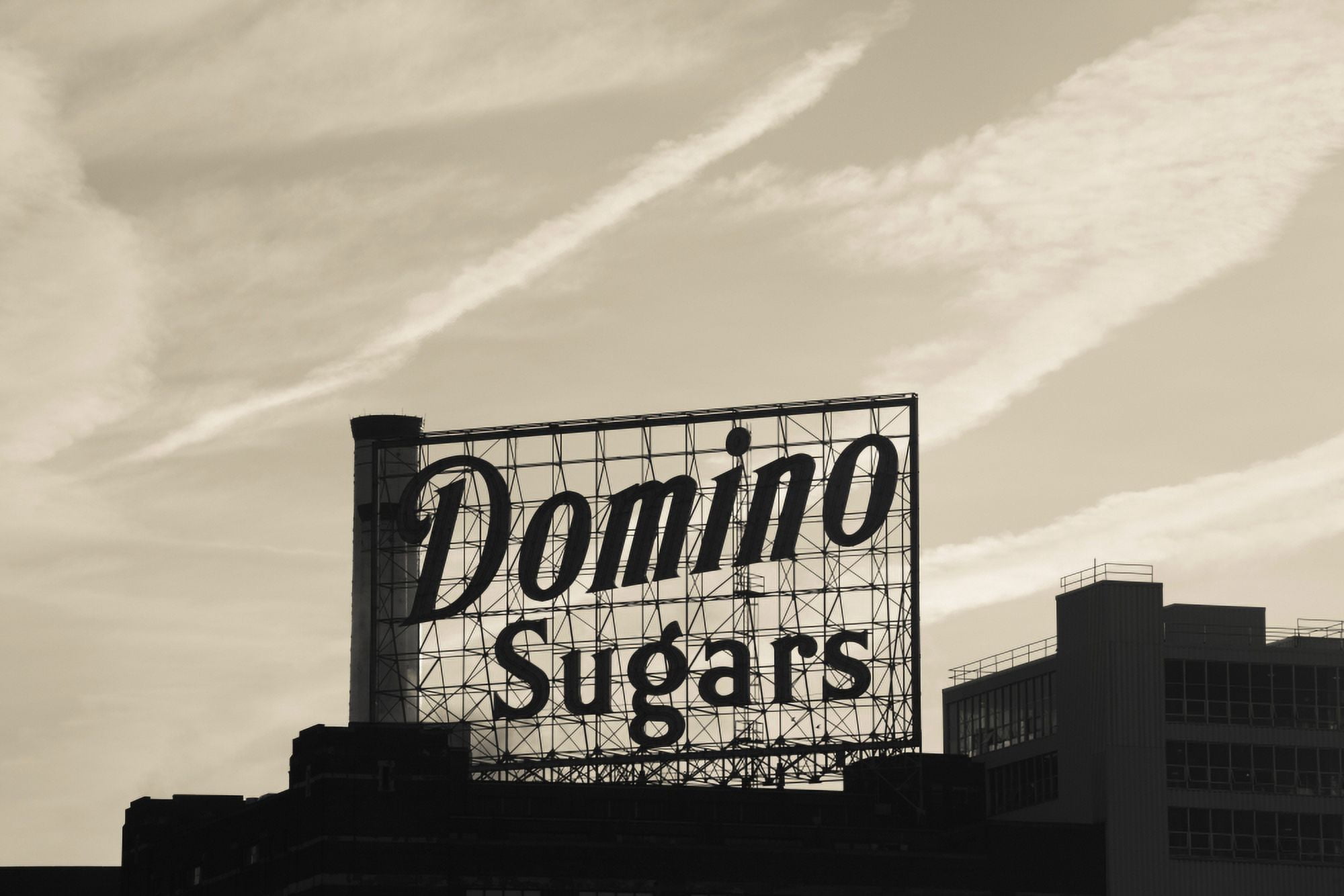 Low angle view of domino sugar sign Inner Harbor Baltimore Maryland USA Canvas Art - Panoramic Images (27 x 9)
