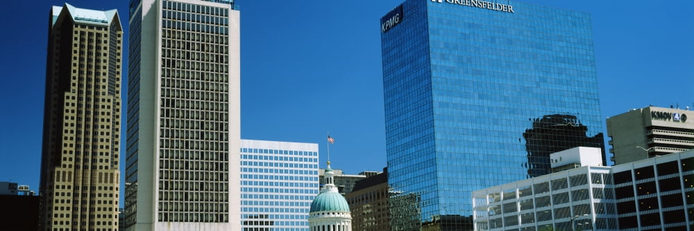 Low angle view of downtown buildings St Louis Missouri USA Canvas Art - Panoramic Images (36 x 12)