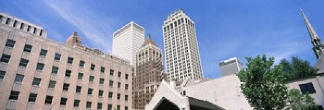Low angle view of downtown buildings Tulsa Oklahoma USA Canvas Art - Panoramic Images (18 x 6)