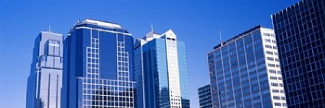 Low angle view of downtown skyline Kansas City Missouri USA Canvas Art - Panoramic Images (18 x 6)