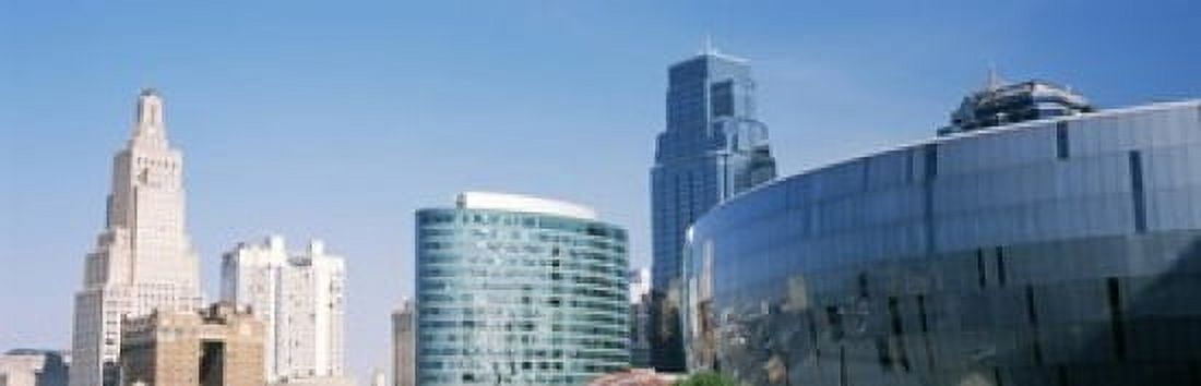 Low angle view of downtown skyline Sprint Center Kansas City Missouri USA Canvas Art - Panoramic Images (18 x 6)