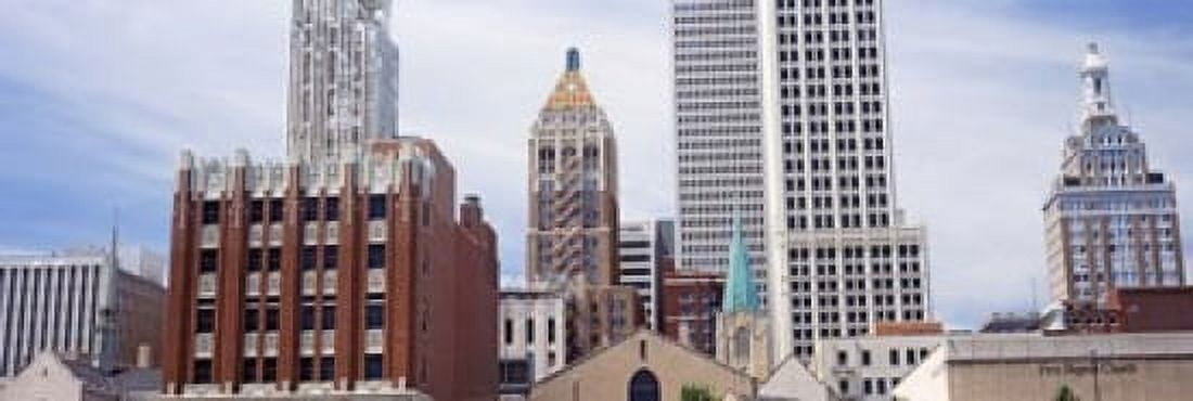 Low angle view of downtown skyline Tulsa Oklahoma USA Canvas Art - Panoramic Images (18 x 6)