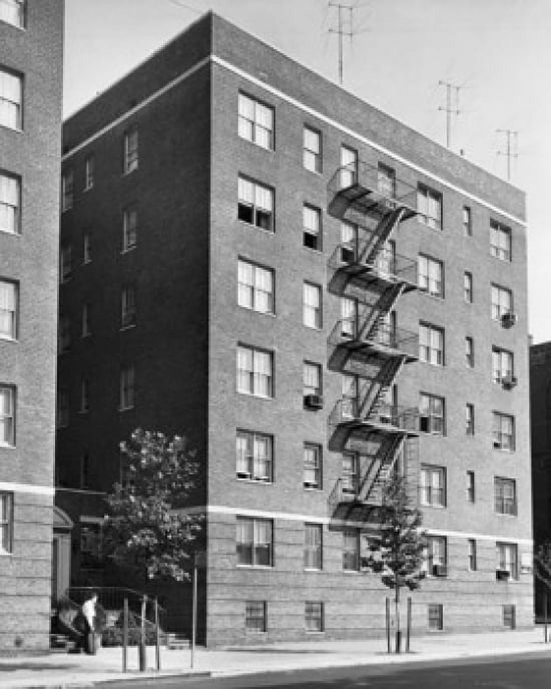 Low angle view of fire escape of an apartment York Avenue New York City New York State USA Canvas Art - (18 x 24)