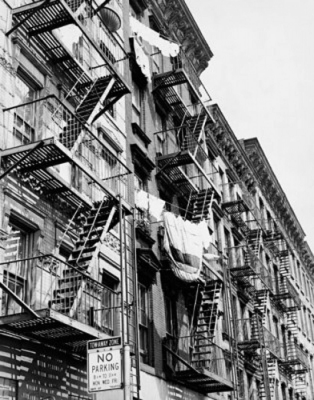 Low angle view of fire escapes of buildings Bowery Manhattan New York City New York USA Canvas Art - (24 x 36)