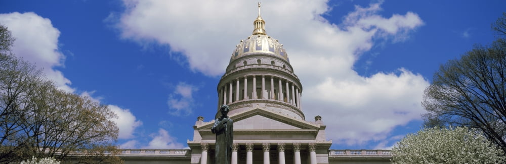 Low angle view of government building West Virginia State Capitol Charleston Kanawha County West Virginia USA Canvas Art - Panoramic Images (36 x 12)