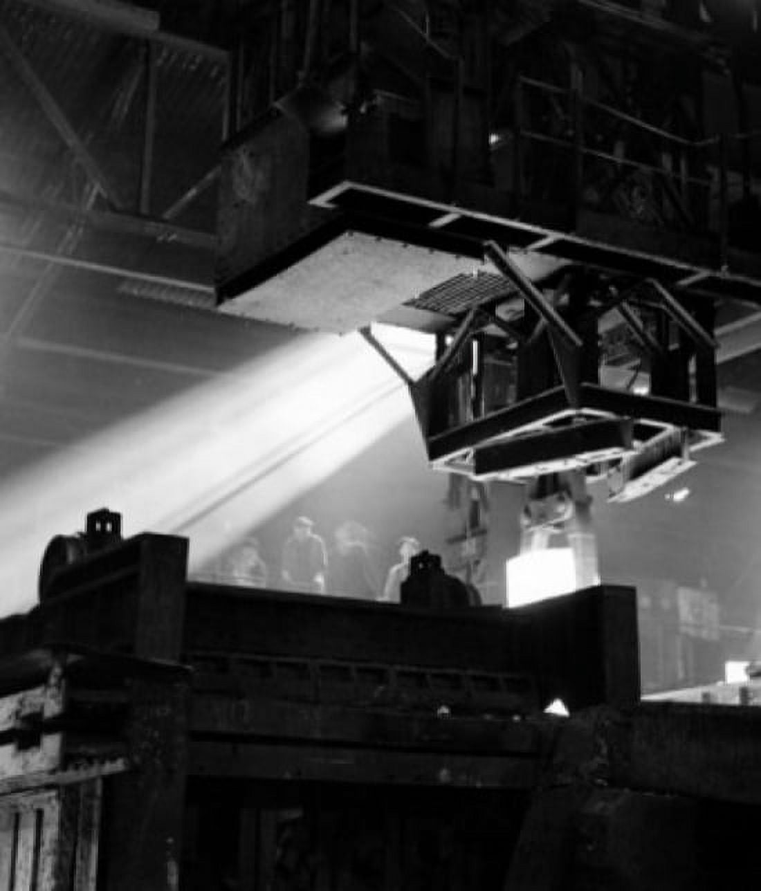 Low angle view of group of workers working in factory Canvas Art - (24 x 36)