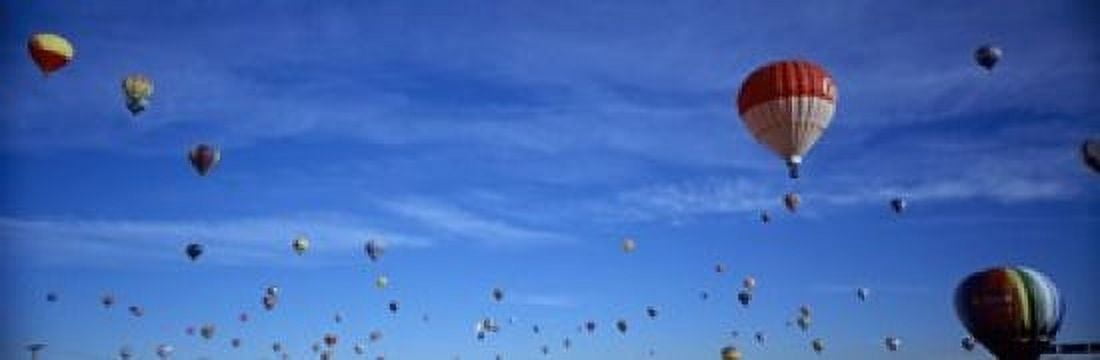 Low angle view of hot air balloons Albuquerque New Mexico USA Canvas Art - Panoramic Images (18 x 6)
