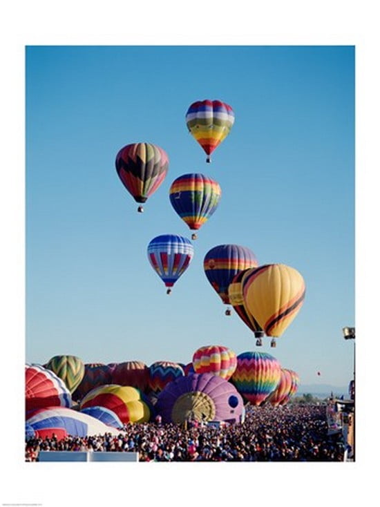 Low angle view of hot air balloons in the sky Albuquerque International Balloon Fiesta Albuquerque New Mexico USA Canvas Art - (18 x 24)
