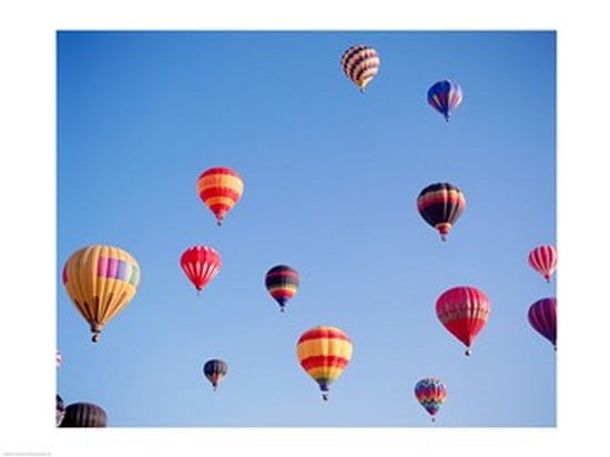 Low angle view of hot air balloons in the sky Albuquerque New Mexico USA Canvas Art - (24 x 18)