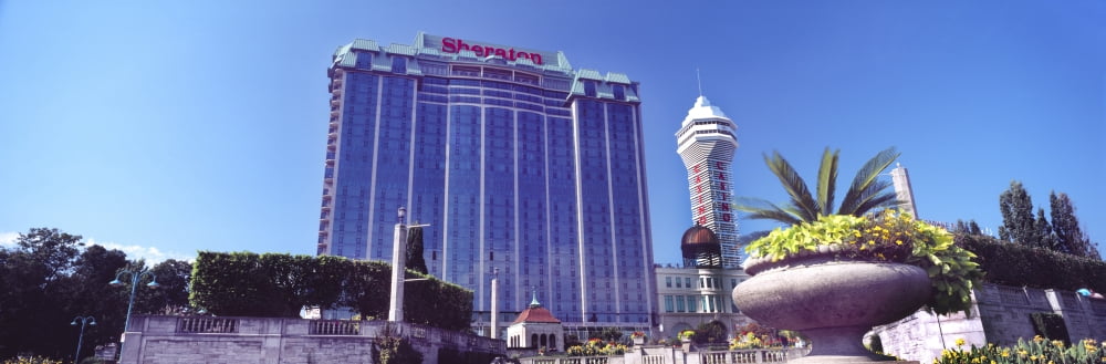 Low angle view of hotel in a city Niagara Falls Ontario Canada Canvas Art - Panoramic Images (36 x 12)