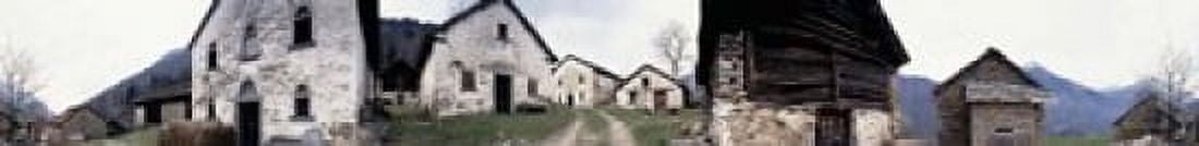 Low angle view of houses in a village Navone Village Blenio Valley Ticino Switzerland Canvas Art - Panoramic Images (30 x 4)