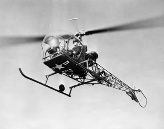 Low angle view of military helicopter in flight Canvas Art - (18 x 24)