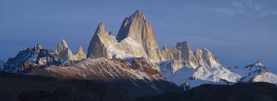 Low angle view of mountains Mt Fitzroy Argentine Glaciers National Park Argentina Canvas Art - Panoramic Images (36 x 13)