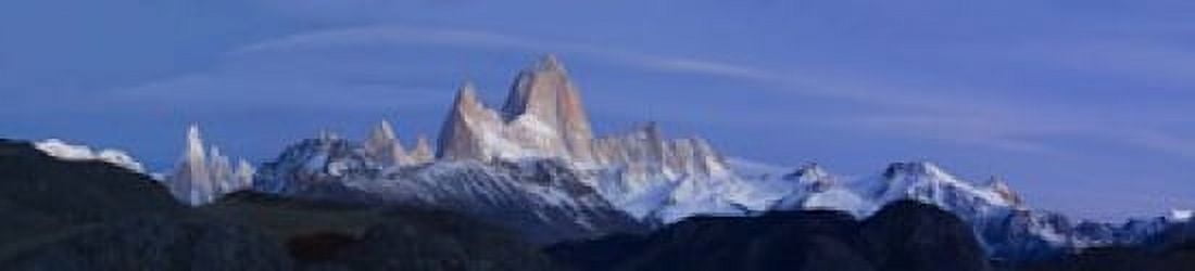Low angle view of mountains Mt Fitzroy Cerro Torre Argentine Glaciers National Park Argentina Canvas Art - Panoramic Images (22 x 5)