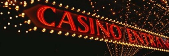 Low angle view of neon sign Las Vegas Nevada USA Canvas Art - Panoramic Images (36 x 12)