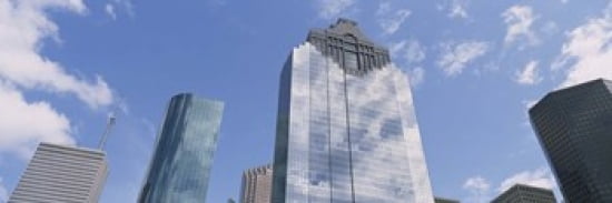 Low angle view of office buildings Houston Texas USA Canvas Art - Panoramic Images (36 x 12)