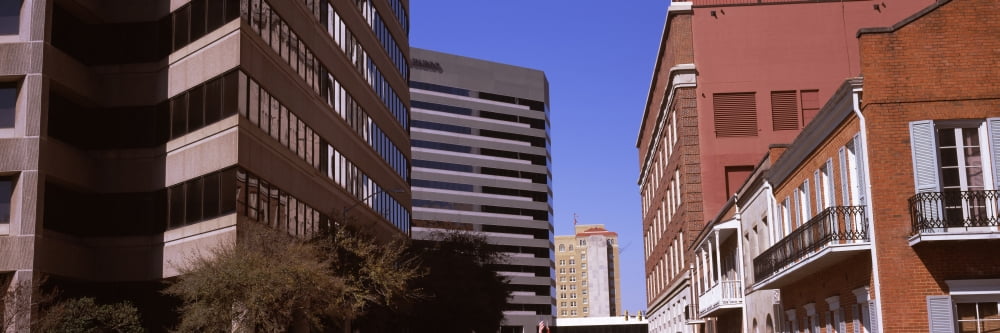 Low angle view of old and new buildings Memphis Tennessee USA Canvas Art - Panoramic Images (27 x 9)