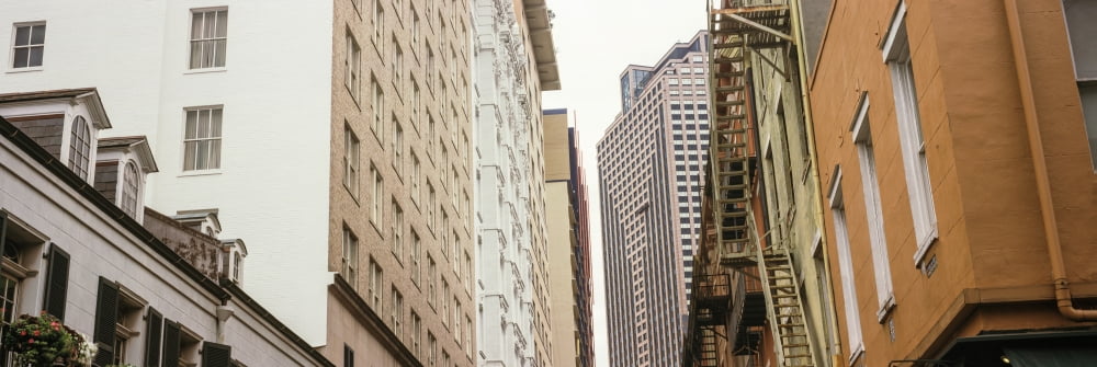 Low angle view of old and new buildings in a city New Orleans Louisiana USA Canvas Art - Panoramic Images (36 x 12)