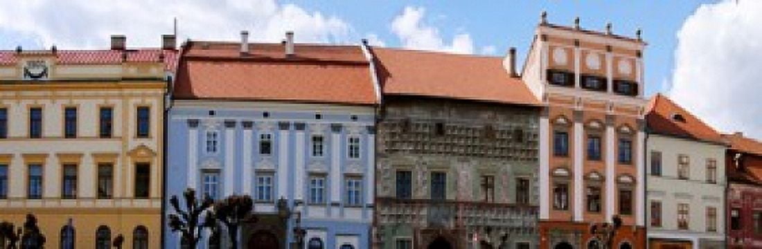 Low angle view of old town houses Levoca Slovakia Canvas Art - Panoramic Images (18 x 6)