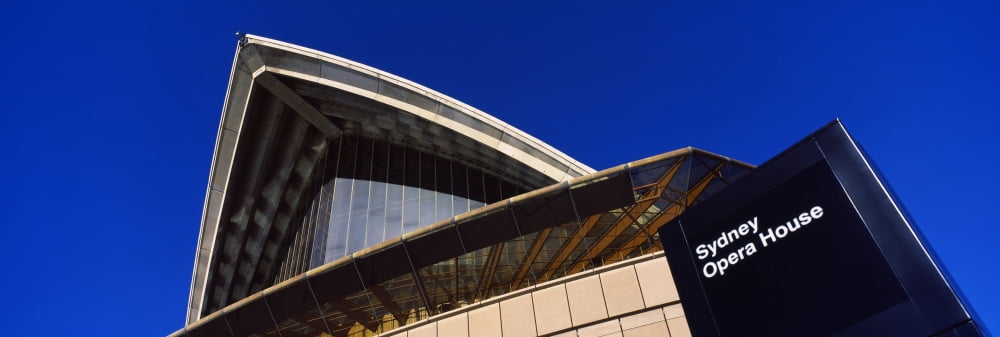Low angle view of opera house Sydney Opera House Sydney New South Wales Australia Canvas Art - Panoramic Images (36 x 12)