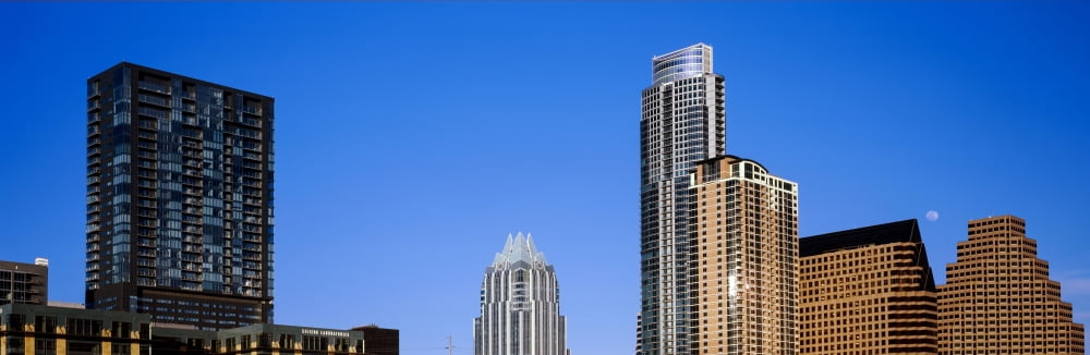 Low angle view of skyscrapers Austin Texas USA Canvas Art - Panoramic Images (27 x 9)