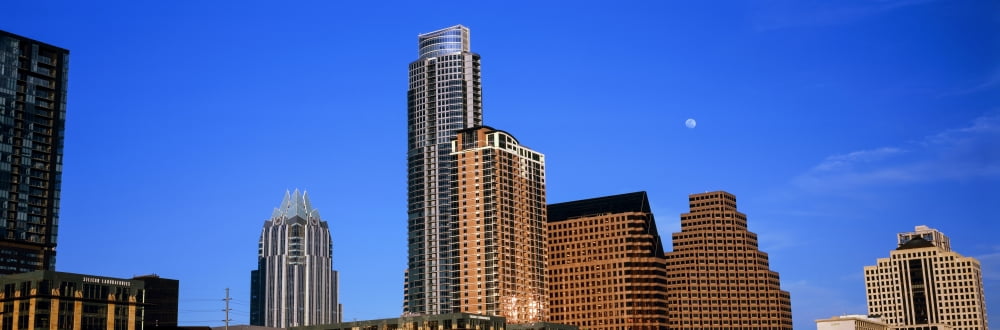 Low angle view of skyscrapers Austin Texas USA Canvas Art - Panoramic Images (36 x 12)