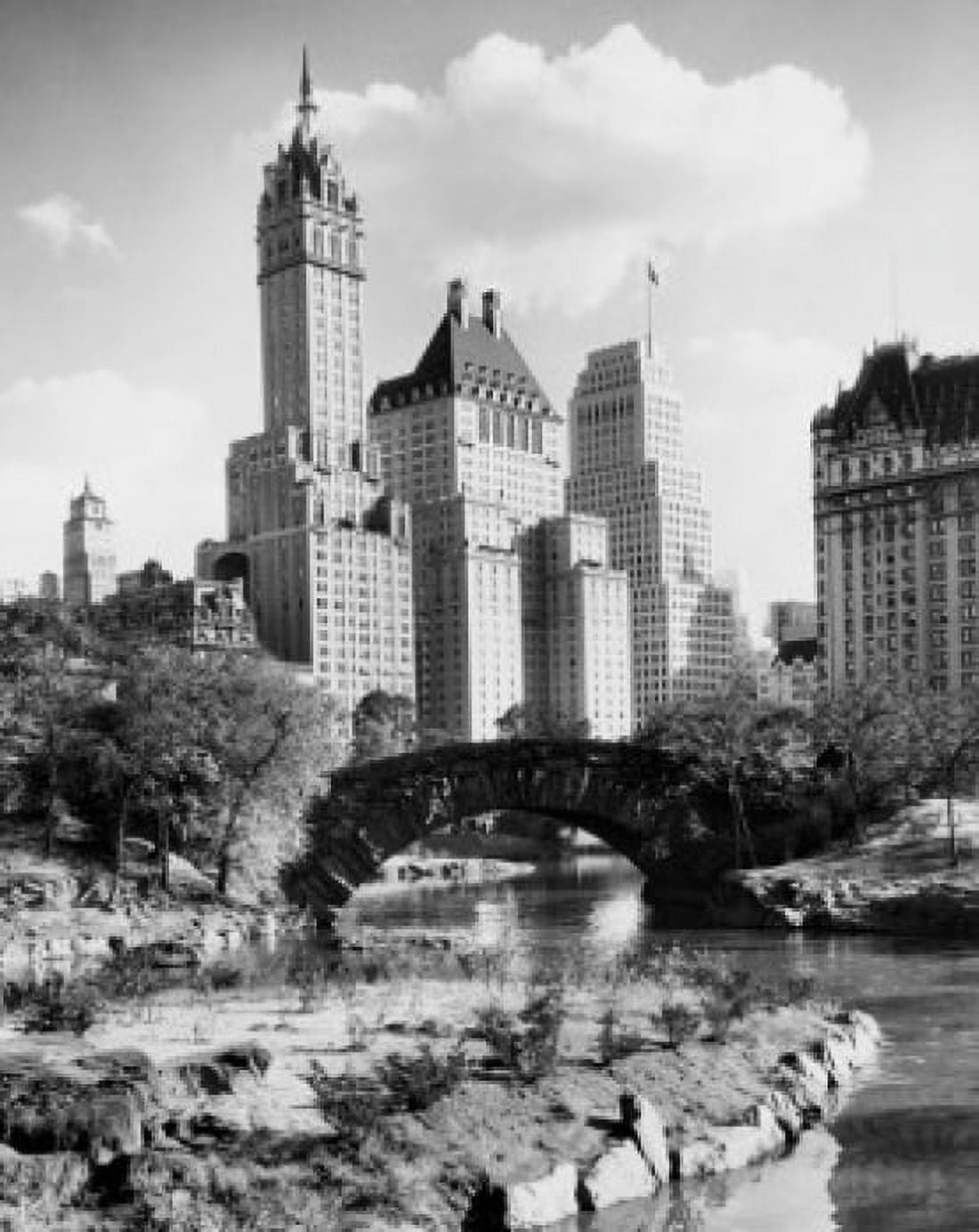 Low angle view of skyscrapers Central Park New York City New York USA Canvas Art - (24 x 36)