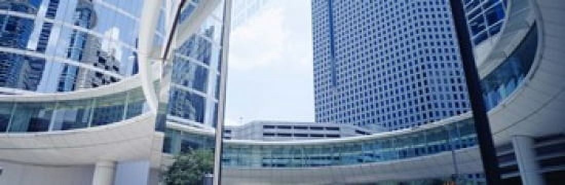 Low angle view of skyscrapers Enron Center Houston Texas USA Canvas Art - Panoramic Images (18 x 6)