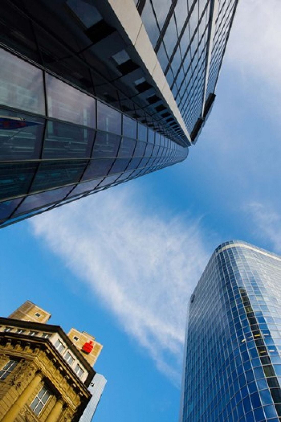 Low angle view of skyscrapers Frankfurt Hesse Germany Canvas Art - Panoramic Images (24 x 36)