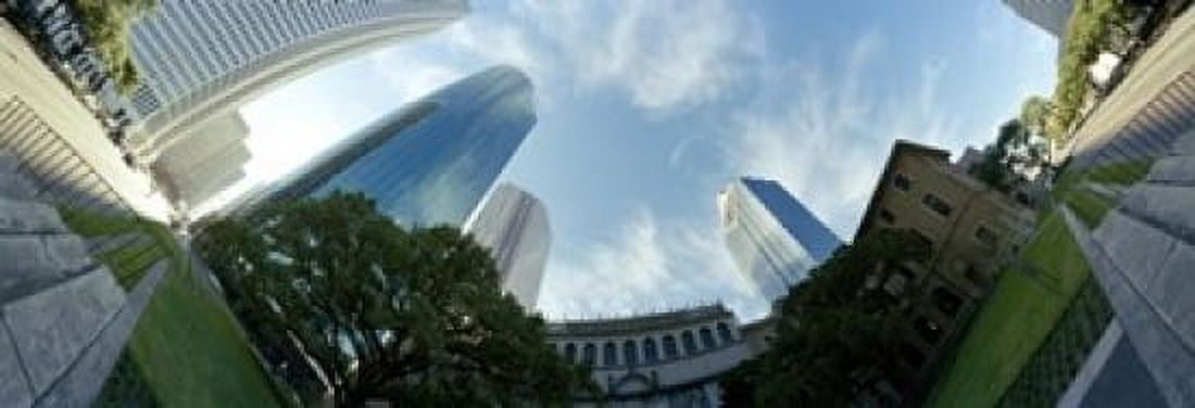 Low angle view of skyscrapers Houston Harris county Texas USA Canvas Art - Panoramic Images (18 x 7)