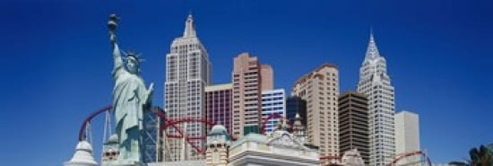 Low angle view of skyscrapers New York New York Las Vegas Nevada USA Canvas Art - Panoramic Images (36 x 12)