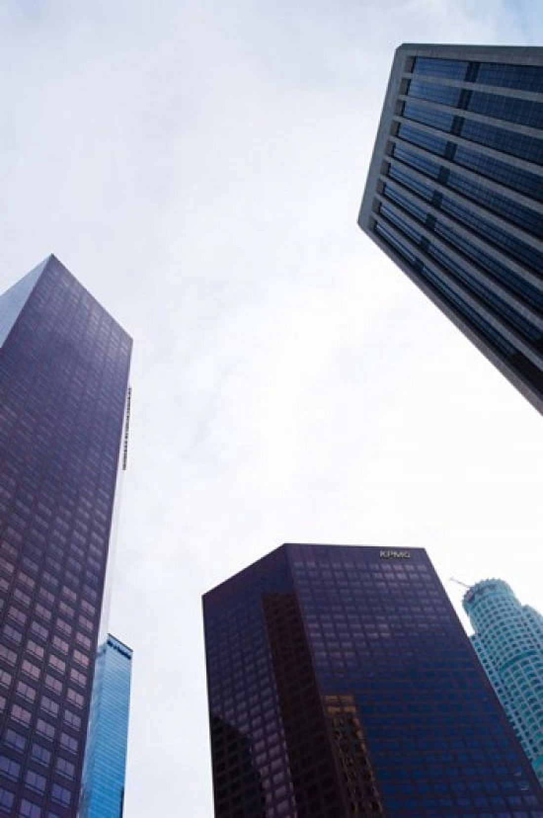 Low angle view of skyscrapers Wells Fargo Center California Plaza US Bank Building Los Angeles California USA Canvas Art - Panoramic Images (24 x 36)