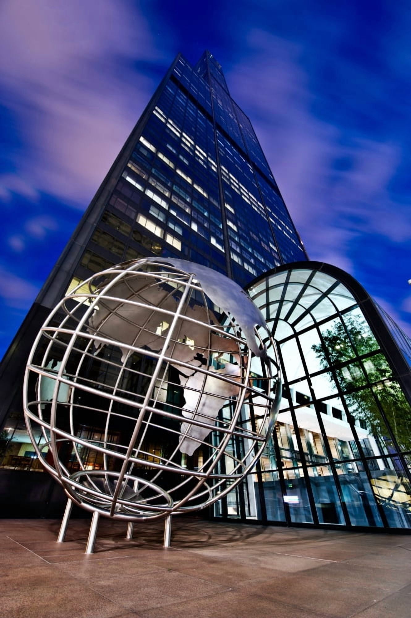 Low angle view of skyscrapers Willis Tower Chicago Cook County Illinois USA Canvas Art - Panoramic Images (27 x 9)