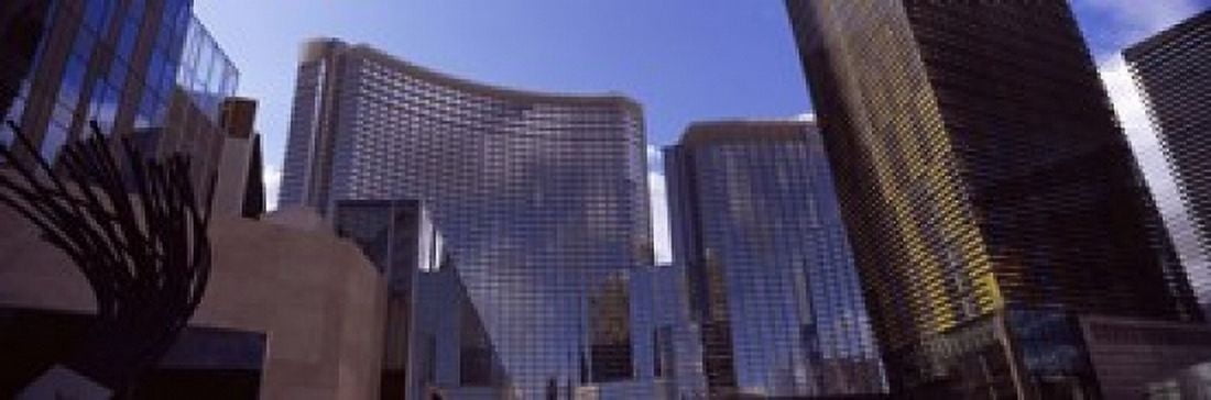 Low angle view of skyscrapers in a city Citycenter The Strip Las Vegas Nevada USA Canvas Art - Panoramic Images (18 x 6)