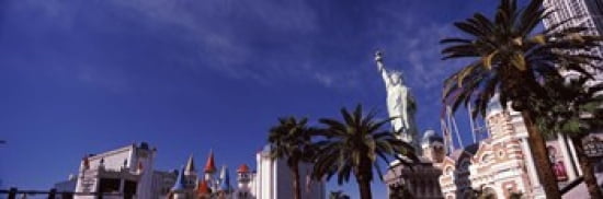 Low angle view of skyscrapers in a city The Strip Las Vegas Nevada USA Canvas Art - Panoramic Images (36 x 12)