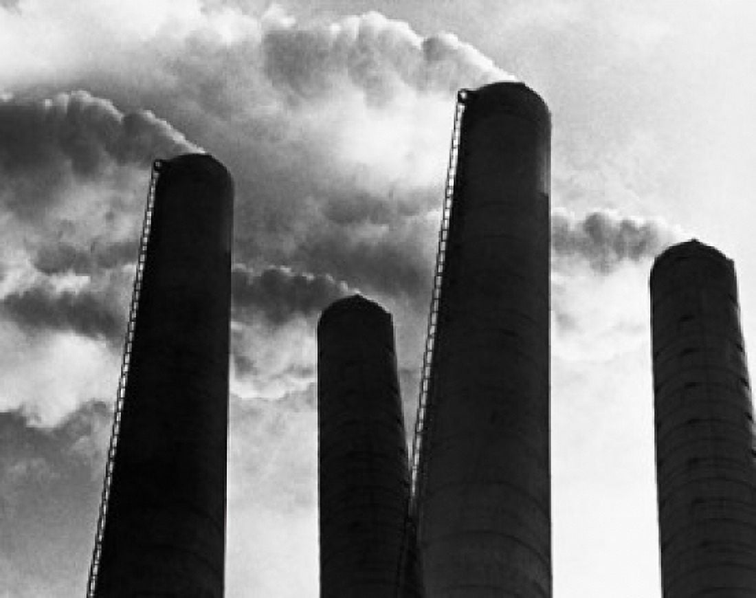 Low angle view of smoke stacks Canvas Art - (18 x 24)