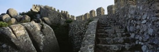 Low angle view of staircase of a castle Castelo Dos Mouros Sintra Portugal Canvas Art - Panoramic Images (36 x 12)
